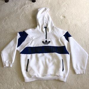 Team Adidas White Color block Hoodie